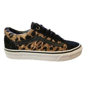 Womens Van's Cheetah Print Low Black Old School Sneakers Size 6